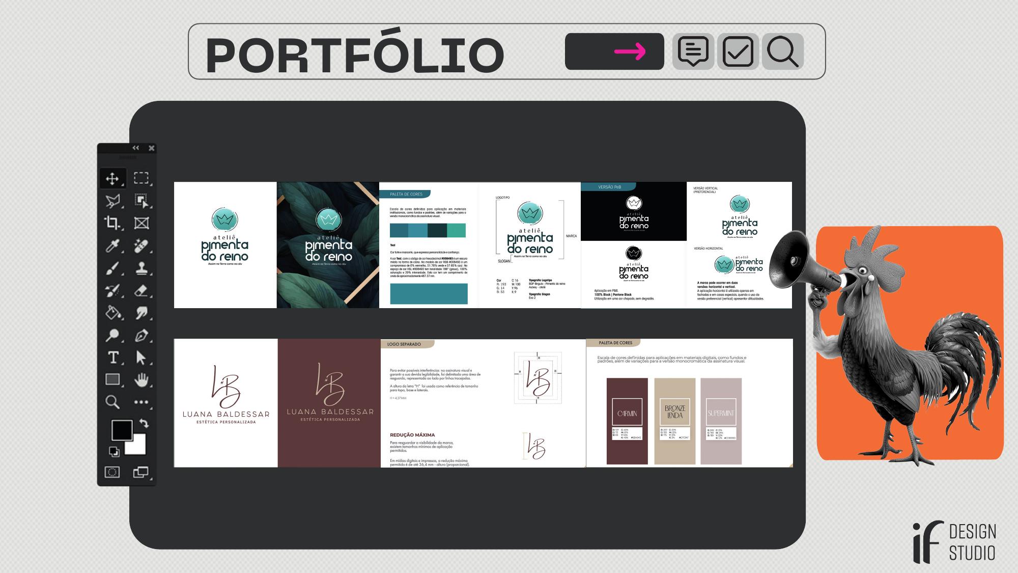 Seleção visual do portfólio IF Design Studio