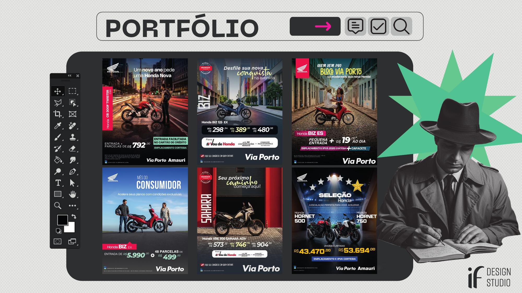 Seleção visual do portfólio IF Design Studio